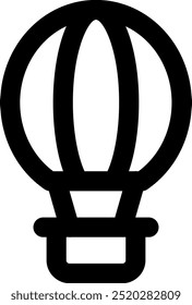 Ilustração do ícone do vetor do balão de ar quente da interface do usuário. Estilo da Linha