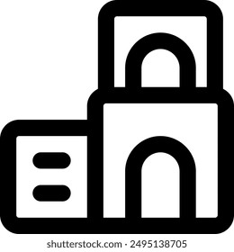 Ilustración del icono del Vector de la casa. Estilo de línea