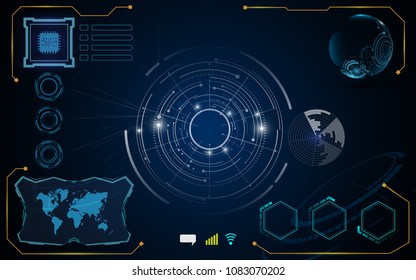 UI hud display template tech innovative concept eps 10 vector