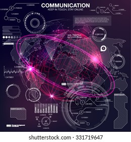UI hud infographic interface web elements. Futuristic space thin HUD user interface. Web UI interface elements, UI elements, UI design, UI vector icons. Game target navigation interface hud ui design