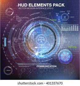 UI hud infographic interface web elements. Futuristic space thin HUD user interface. Web UI interface elements, UI elements, UI design, UI vector icons. Game target navigation interface hud ui design