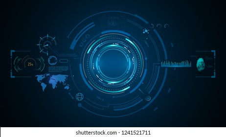 UI HUD screen tech system innovation concept background template eps 10 vector