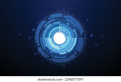 UI HUD screen tech system innovation concept background template. vector illustration	
