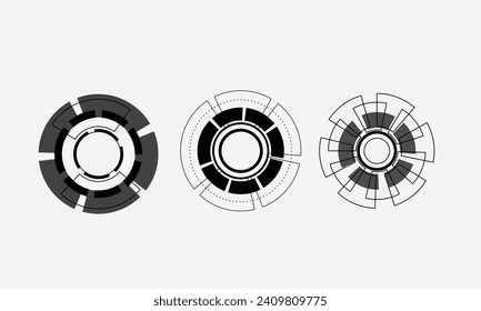 UI HUD screen tech system innovation concept background template. vector illustration	

