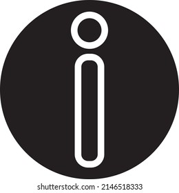 i de interfaz de usuario, información, información, icono de ayuda o gráfico vectorial de ilustración con estilo de relleno, redondeado, círculo, negro, blanco. adecuado para ui, web, logotipo.