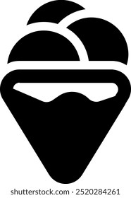 UI ice cream cone Vector Icon Illustration. Glyph Style