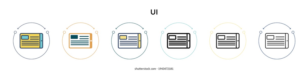 Ui icon in filled, thin line, outline and stroke style. Vector illustration of two colored and black ui vector icons designs can be used for mobile, ui, web