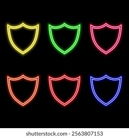 UI icon with neon light isolated in black background. 3d rendering - illustration.