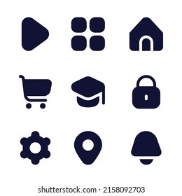 UI icon pack filled black icon design