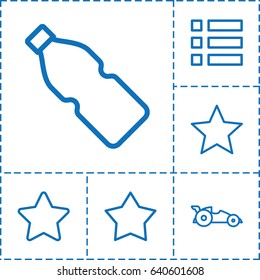 Ui icon. set of 6 ui outline icons such as car, bottle, star