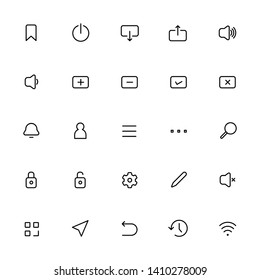 UI Icon set in line style for your mobile app design, UI/UX essential design or prototype