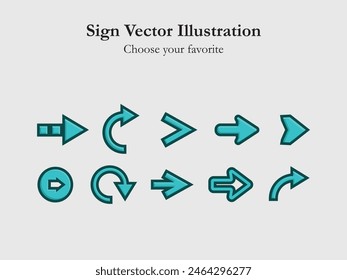 ui icon sign app set arrow cartoon simple line drawing digital business web illustration interface