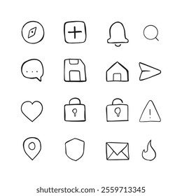 Ui icon website hand drawn illustration