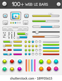 Ui icons direction glossy button elements set 