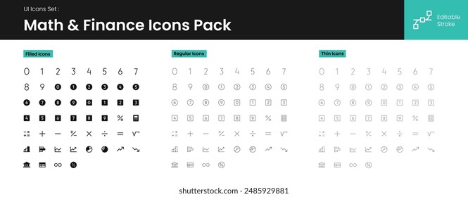 UI icons kit for website, app and ecommerce project. Minimal style line icons with editable stroke