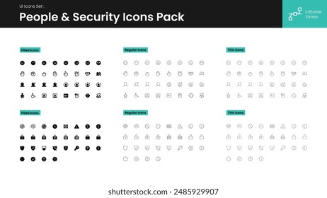 Kit de iconos UI para Sitio web, App y proyecto de comercio electrónico. Iconos de línea de estilo mínimo con trazo editable