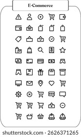 UI icons kit for website, app and ecommerce project. Minimal style line icons with editable stroke