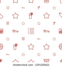 ui icons pattern seamless white background. Included editable outline cocktail, menu, dollar, star, car, calendar, target, bottle icons. ui icons for web and mobile.