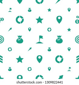 ui icons pattern seamless white background. Included editable filled star, flag, arrow, pie chart, sack, location, target, dollar icons. ui icons for web and mobile.