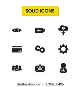 Los iconos de la interfaz de usuario se establecen con elementos de herramienta, ver y nuevos mensajes. Conjunto de iconos de la interfaz de usuario y concepto de correo. Elementos vectoriales editables para el diseño de la interfaz de usuario de la aplicación del logotipo.