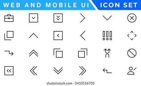 UI icons set. Vector. For mobile, web, social media, business. User interface elements for mobile app. Simple modern design.