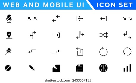 UI icons set. Vector. For mobile, web, social media, business. User interface elements for mobile app. Simple modern design.
