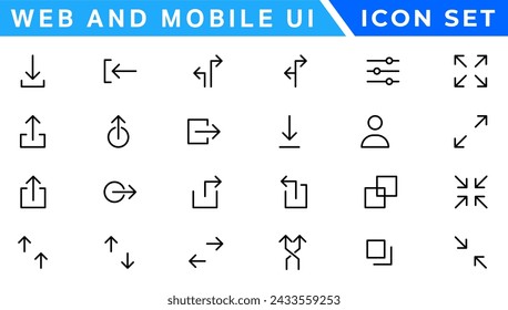 UI icons set. Vector. For mobile, web, social media, business. User interface elements for mobile app. Simple modern design.