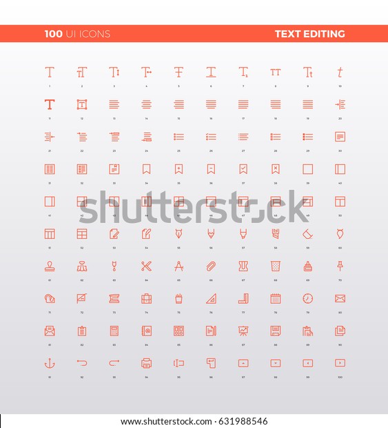 UI icons of text editing and formatting\
tools,  simple word processor instruments, font align, menu toolbar\
elements. 32px simple line icons set. Premium quality symbols and\
sign web logo collection.