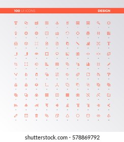 UI icons of web design elements, digital graphics tools. UX pictograms for user interface design, web apps and motion. 32px simple line icons set. Premium quality symbols and sign web logo collection.