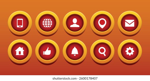 UI icons. Icons for a website or application. Large set of vector icons.