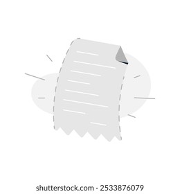 ui illustration silhouette of a payment receipt, absence of transactions. for use in financial app, e commerce websites, or digital payment platforms, concept of no transactions available