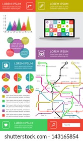Ui, infographics and web elements including flat design. EPS10 vector illustration.