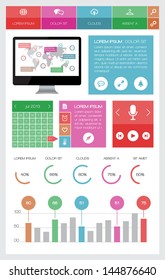 Ui, infographics and web elements including flat design. EPS10 vector illustration.