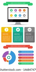 Ui, infographics and web elements including flat design. EPS10 vector illustration.