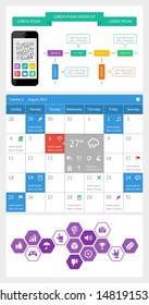 Ui, infographics and web elements including flat design. EPS10 vector illustration.