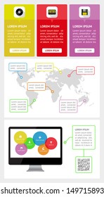 Ui, infographics and web elements including flat design. EPS10 vector illustration. 
