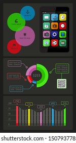 Ui, infographics and web elements including flat design. EPS10 vector illustration.