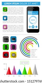 Ui, infographics and web elements including flat design. EPS10 vector illustration. 