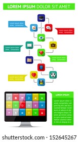 Ui, infographics and web elements including flat design. EPS10 vector illustration. 
