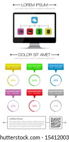 Ui, infographics and web elements including flat design. EPS10 vector illustration.