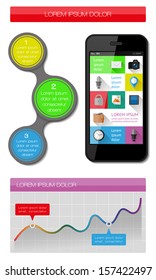Ui, infographics and web elements including flat design. EPS10 vector illustration. 