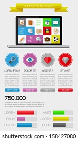 Ui, infographics and web elements including flat design. EPS10 vector illustration. 