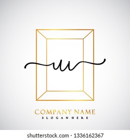 UI Initial Handwriting logo template vector