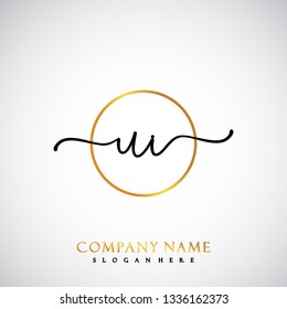 UI Initial Handwriting logo template vector
