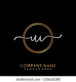 UI Initial Handwriting logo template vector