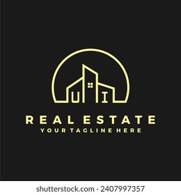 UI initials homes modern building company logo vector.eps