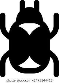 Ilustración del icono del Vector del insecto UI. Estilo de pictograma