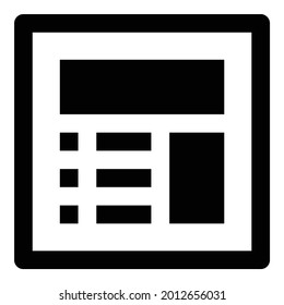Ui, interface, align, template, page vector icon.