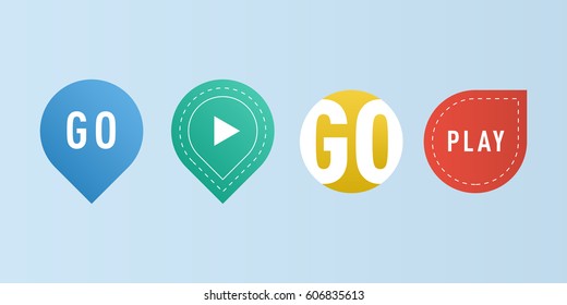 UI interface button play media internet isolated website online concept element sign and online tube player approved mark click icon vector illustration.