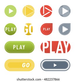 UI interface buttons play media